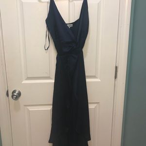 Silk blue maxi dress